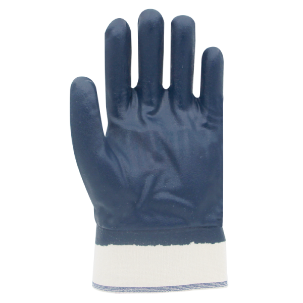 Beybi KN6 Güvenli Manşetli Tam Kaplı Nitril Eldiven (Petrolcü) Lacivert No 10