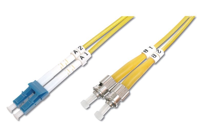 Assmann Digitus Lc-St Fiber Optik Patch Kablo, 2 Mt, Singlemode, Duplex, 9/125
