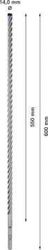 Bosch Kırıcı Delici Uç SDS-Plus-7X Expert 14x600 mm (1 Adet) - 2608900125