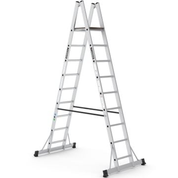 Çağsan A Tipi Platformlu Alüminyum Merdiven 8+1 Basamaklı - A3