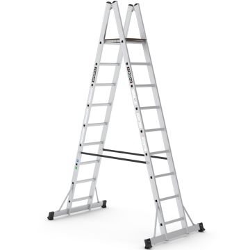 Çağsan A Tipi Platformlu Alüminyum Merdiven 8+1 Basamaklı - A3