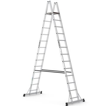 Çağsan A Tipi Platformlu Alüminyum Merdiven 12+1 Basamaklı - A4
