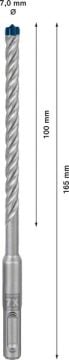 Bosch Kırıcı Delici Uç SDS-Plus-7X Expert 7x165 mm (1 Adet) - 2608900084