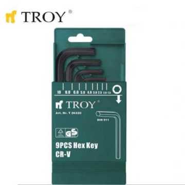 Troy 26220 Allen Anahtar Seti (Düz, 9 Parça)