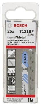 Bosch Dekupaj Testere Bıçağı Speed For Metal T 121 BF 92 mm (25 Adet) - 2608636703
