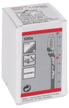 Bosch Dekupaj Testere Bıçağı Basic For Wood T 119 BO 83 mm (100 Adet) - 2608637879