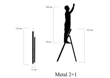 MHT Sky Line Ev Tipi Metal Merdiven 2+1