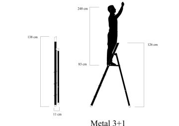 MHT Sky Line Ev Tipi Metal Merdiven 3+1
