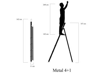 MHT Sky Line Ev Tipi Metal Merdiven 4+1