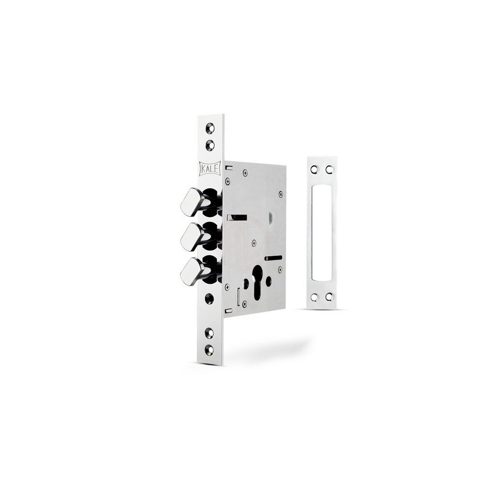 Kale Çelik Kapı Kilidi Döner Sürgülü Çelik Kapı Emniyet Kilidi Krom 60 mm (68 mm Silindirli) - 287D0000007