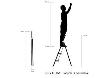 MHT Skyhome Ev Tipi Geniş Basamaklı Köşeli Merdiven 3 Basamaklı