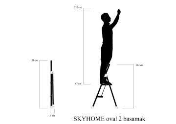 MHT Skyhome Ev Tipi Geniş Basamaklı Oval Merdiven 2 Basamaklı