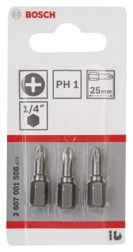 Bosch Vidalama Ucu Extra Hard PH1x25 mm (3 Adet) - 2607001508
