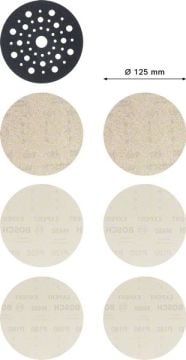 Bosch Ağ Zımpara Expert M480 Set Ø125 mm (7 Parça) - 2608901202