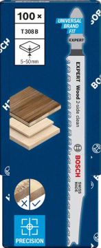 Bosch Dekupaj Testere Bıçağı Expert ExCleanfWood T308B (100 Adet) - 2608900553