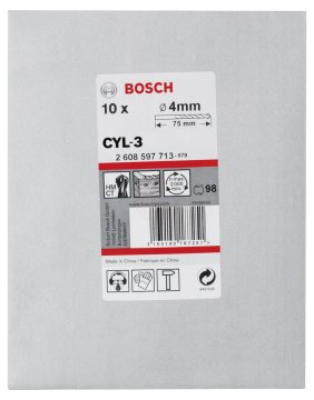 Bosch Beton Matkap Ucu CYL-3 Silver Percussion 4x75 mm (10 Adet) - 2608597713