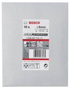 Bosch Beton Matkap Ucu CYL-3 Silver Percussion 5x85 mm (10 Adet) - 2608597715