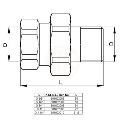 ECA DÜZ RAKOR G 3/4'' - 601002008