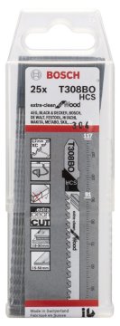Bosch Dekupaj Testere Bıçağı ExtraClean For Wood T308 BO 117 mm (25 Adet) - 2608663869