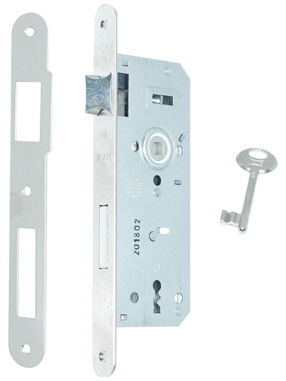 Kale Ekstra Gömme Kapı Kilidi Tek Anahtarlı Rozet Delikli Oval Nikel 40 mm - 151R4000027