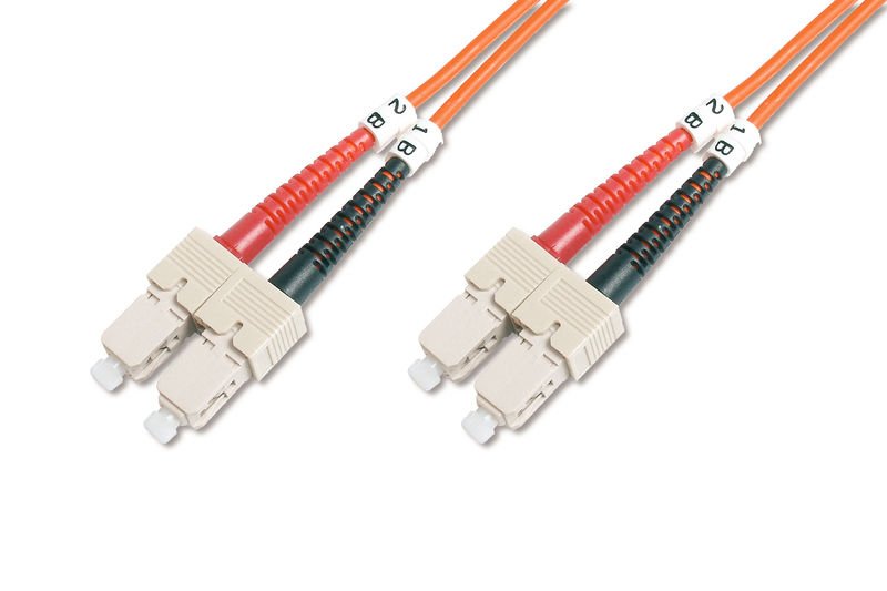 Assmann Digitus Sc-Sc Fiber Optik Patch Kablo, 2 Mt, Multimode, Duplex, 50/125