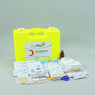 FirstPlus Firstplus İlk Yardım Seti İş Yeri Sarı Çantalı Ve Duvar Monte Aparatlı
