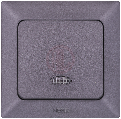 Ne-Ad Aras Metalik Anahtar Grubu / Işıklı Light Anahtar Füme (Çerçevesiz) - 93-21-04