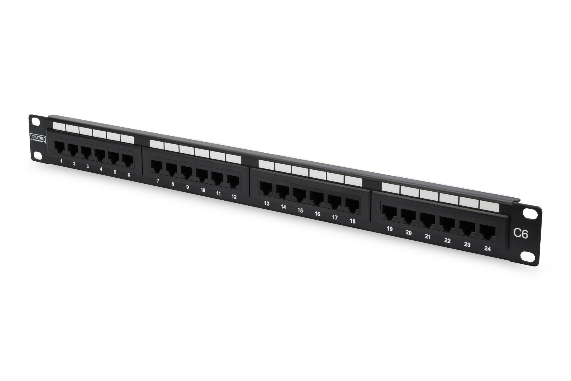 Assmann Digitus 19 24 Port Cat-6 Utp Patch Panel, 8P8C, 50 Μ (Mikron), Altın Kontak, Lsa, 1U, Zırhsız