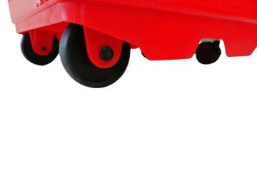 Brio Alışveriş Plastik Market Sepeti 70 LT Tekerlekli Kırmızı