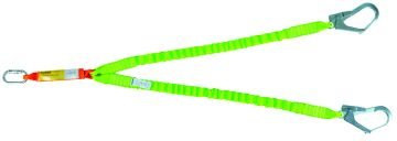 Karam Çift Kol Şok Emicili Lanyard Elastik Halatlı Karabinalı Büyük Kancalı