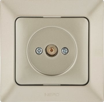 Ne-Ad Aras Metalik TV Radyo Elektronik / TV Anten Prizi (Geçişli - Sonlu) Metalik Bej (Çerçevesiz) - 93-23-07