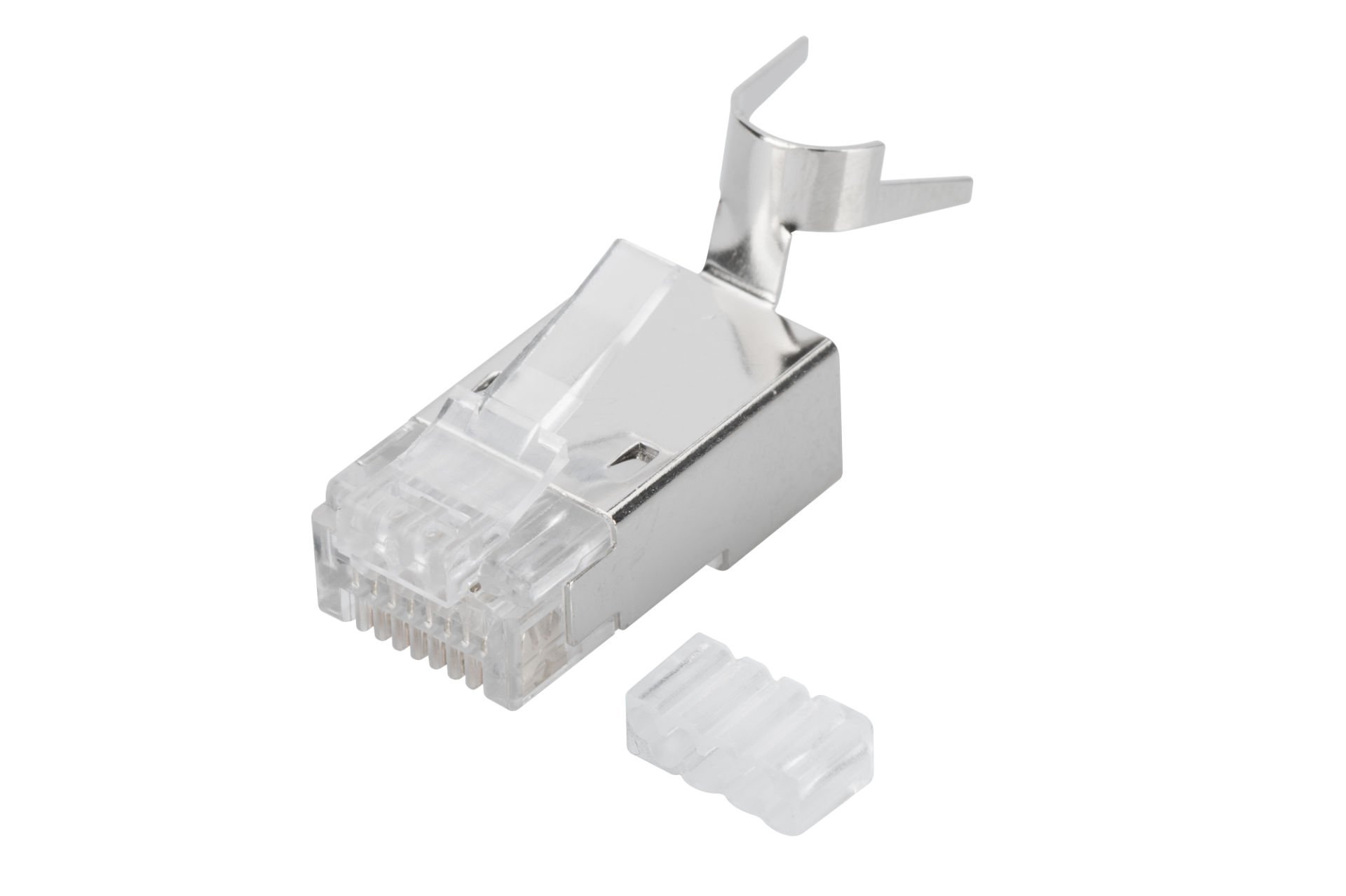 Assmann Cat 6A/Cat 7 Modüler Konnektör, 8P8C, Awg 22 - 23 Kablo İçin, Kablo Yük Taşıyıcılı (İnsert Load Bar), Kılavuz (Guide Plate) Dahil