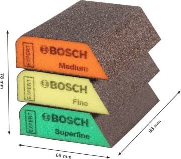 Bosch Sünger Zımpara Expert S470 Best for Profile Kombi (3 Adet) - 2608901174