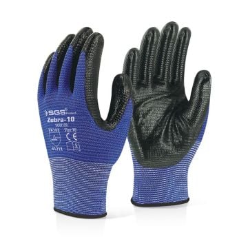 SGS 7120 Nitril Kaplı Örme Eldiven Mavi Zebra-10
