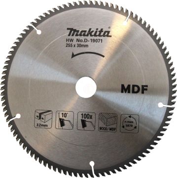 Makita Standart Ahşap Daire Testere 255x30 mm 100 Diş (TCG) (D-19071)