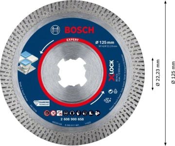 Bosch X-Lock Elmas Kesme Diski Expert BFHaCeram 125 mm - 2608900658