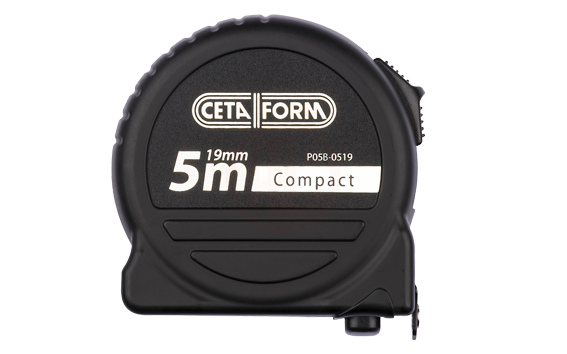 Ceta Form Compact Şerit Metre (Siyah Kasa Mıknatıslı) 5 M X 19 Mm