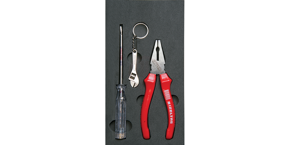 İzeltaş Pense ve Kontrol Kalemi 2 Li Set (Anahtarlıklı)