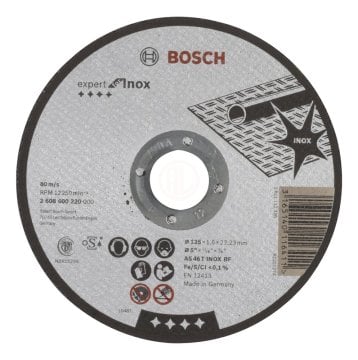 Bosch Paslanmaz Çelik Kesme Diski Expert For Inox Düz 125x22,23x1,6 mm (AS 46 T INOX BF) - 2608600220