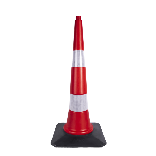 MFK Plastik Trafik ve Reklam Konisi 90 Cm Kırmızı Kauçuk Tabanlı - MFK3590