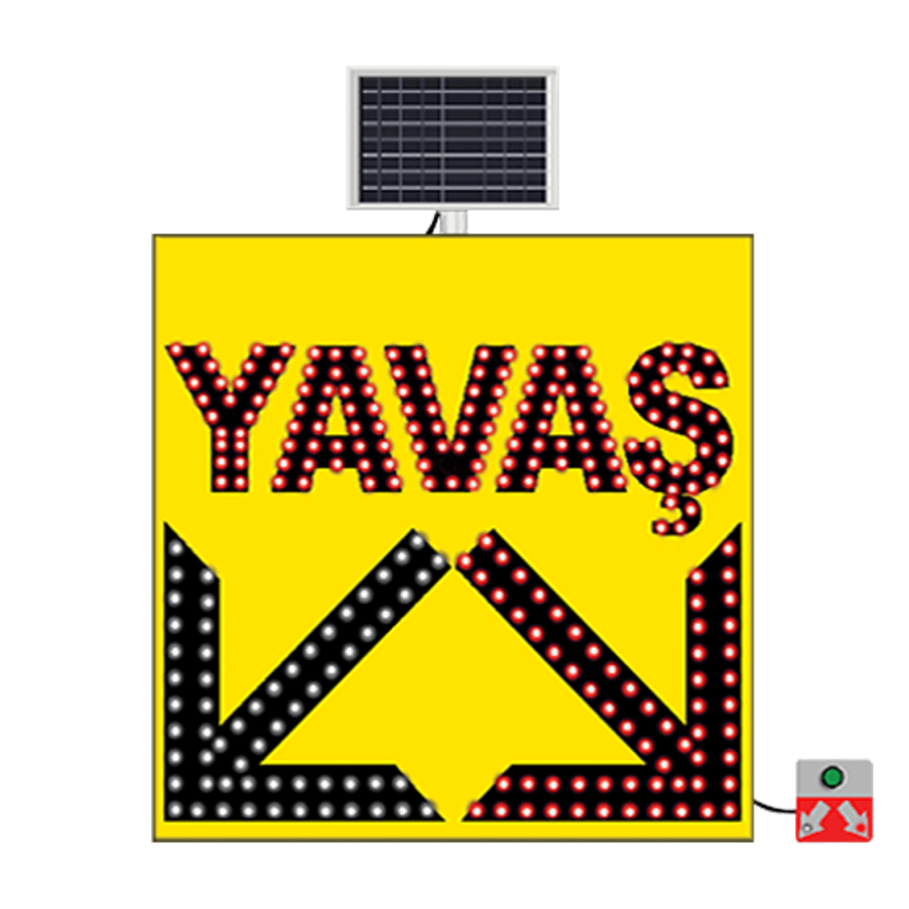 MFK Plastik Yavaş Çift Yönlü Ok Levhası 100x100 Cm - MFK9633