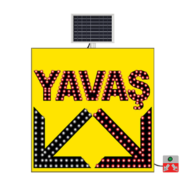 MFK Plastik Yavaş Çift Yönlü Ok Levhası 100x100 Cm - MFK9633