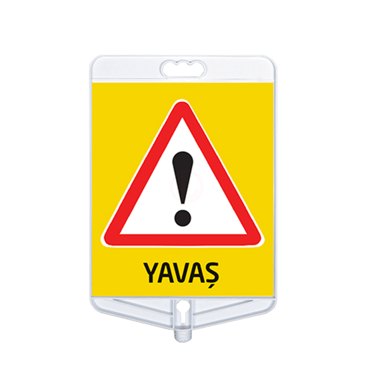 MFK Plastik Yavaş Uyarı Tabelası 35x41 Cm Beyaz Çift Taraflı - MFK9309