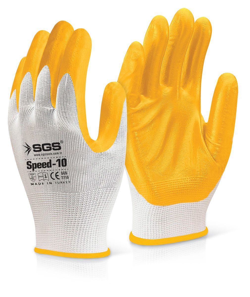 SGS 7710 Nitril Kaplama Örme Eldiven Sarı Speed-10