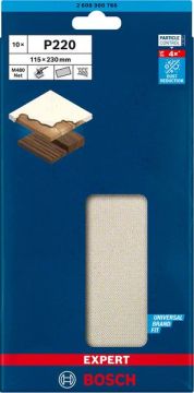 Bosch Ağ Zımpara Expert M480 115x230 mm 220 Kum (10 Adet) - 2608900766