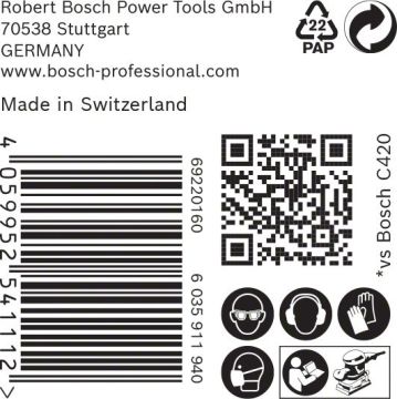 Bosch Ağ Zımpara Expert M480 115x230 mm 220 Kum (50 Adet) - 2608900773