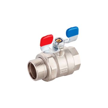 KAS Kelebek Kol Su Vanası Tam Geçişli Küresel Rakorlu PN40 - 3/4 İnç