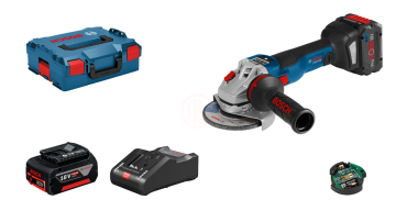 Bosch Akülü Avuç Taşlama Makinesi GWS 18V-10 SC (2 x 8,0 Ah Akü) (125 mm) - 06019G340H