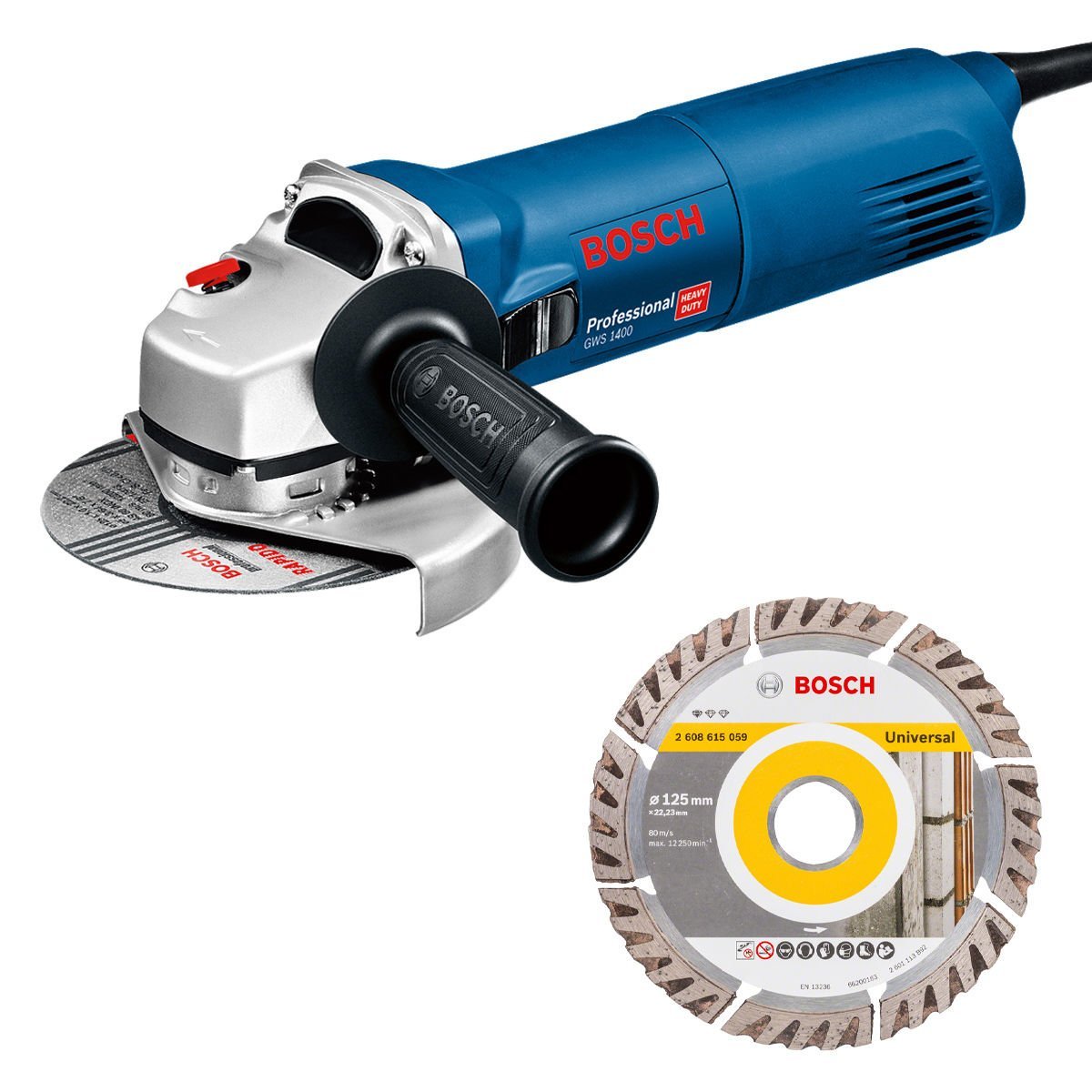 Bosch GWS 1400 + diamond disc - 0615990N1V