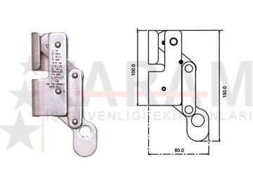 Karam Paslanmaz Çelik Halat Tutucu 8 mm 15 kN